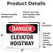 Signmission Elevator Hoistway, 5 in W x Rectangle, Vinyl Decal OS-2PACK-DS-D-35-L-2240 - alternate 6